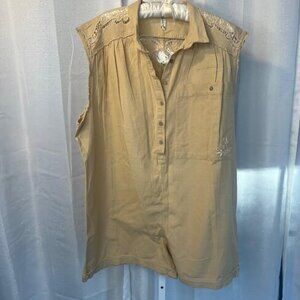 NWOT Free People Jomo Romper in Khaki - Size M
